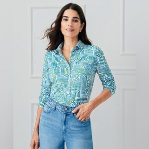 J.McLaughlin Betty Shirt in Geo Maze – Size L (NWOT)